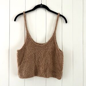 Le Ore Cozy Crop Tank Top, Sz L (P2P 17”)
